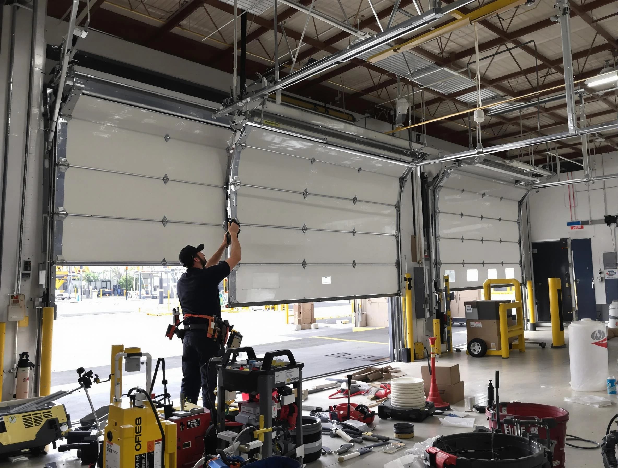 Centennial Garage Door Repair technician performing commercial garage door repair in Centennial