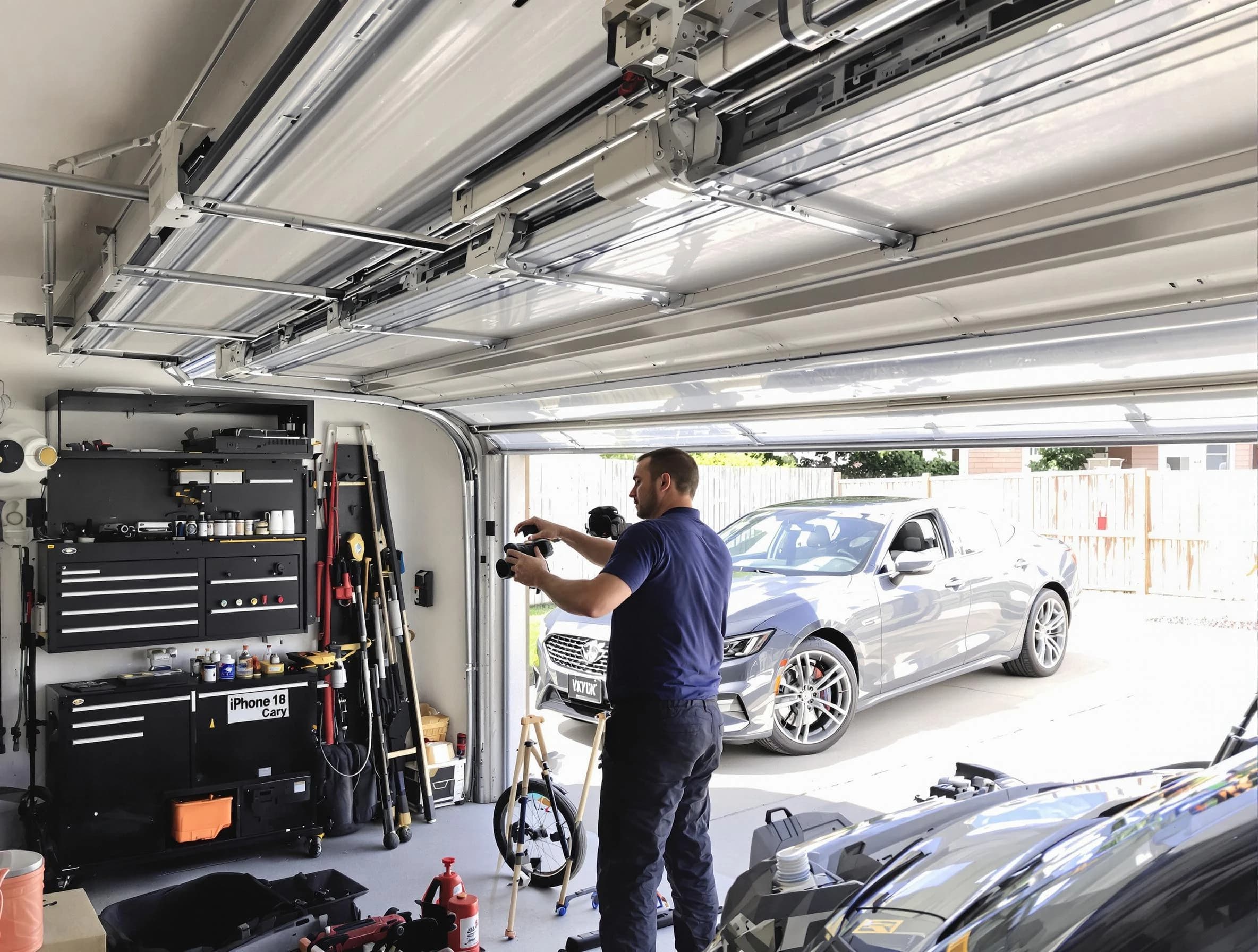 Centennial Garage Door Repair technician fixing noisy garage door in Centennial