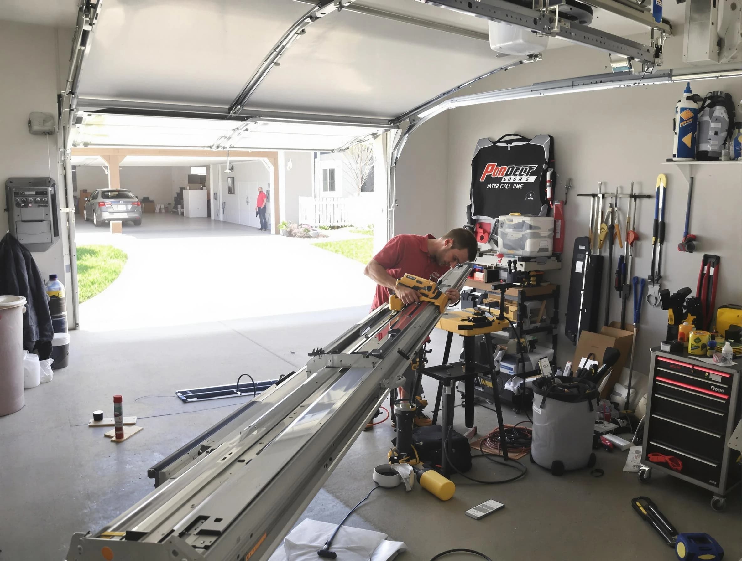 Centennial Garage Door Repair expert performing track repair in Centennial