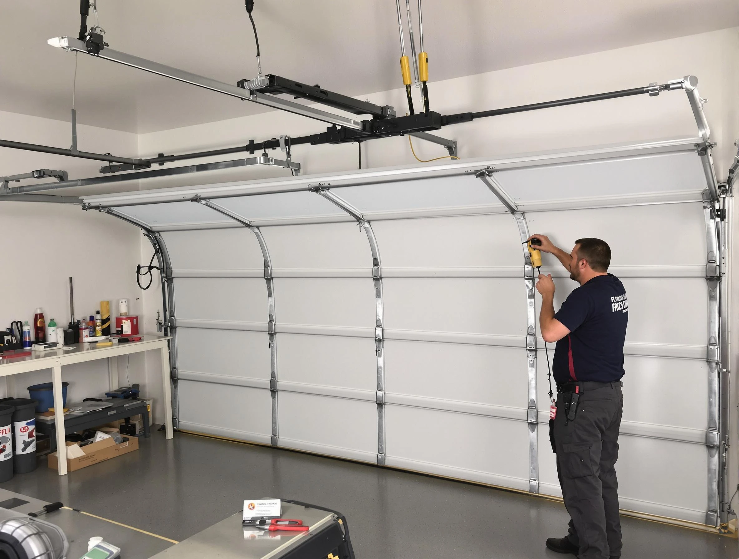 Centennial Garage Door Repair certified technician performing overhead door system repair in Centennial