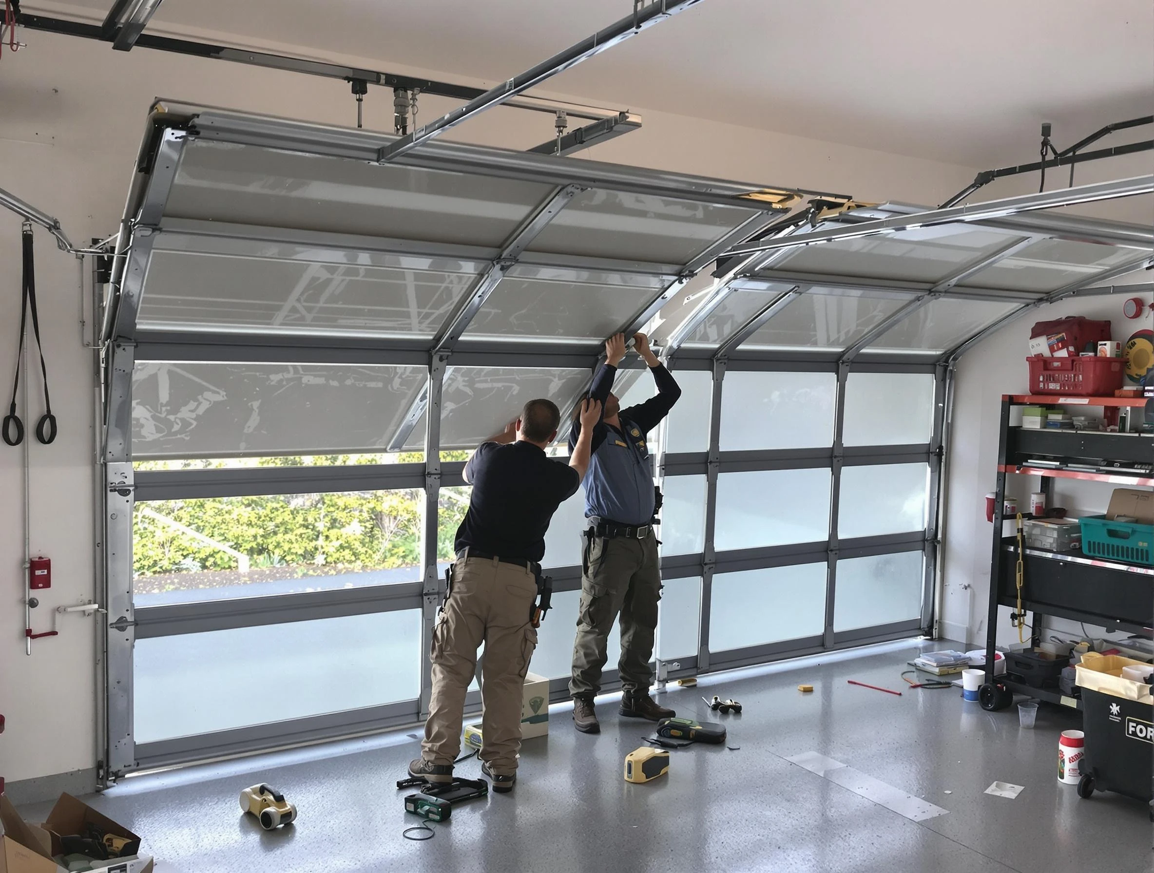 Centennial Garage Door Repair expert performing precise panel replacement on Centennial garage door